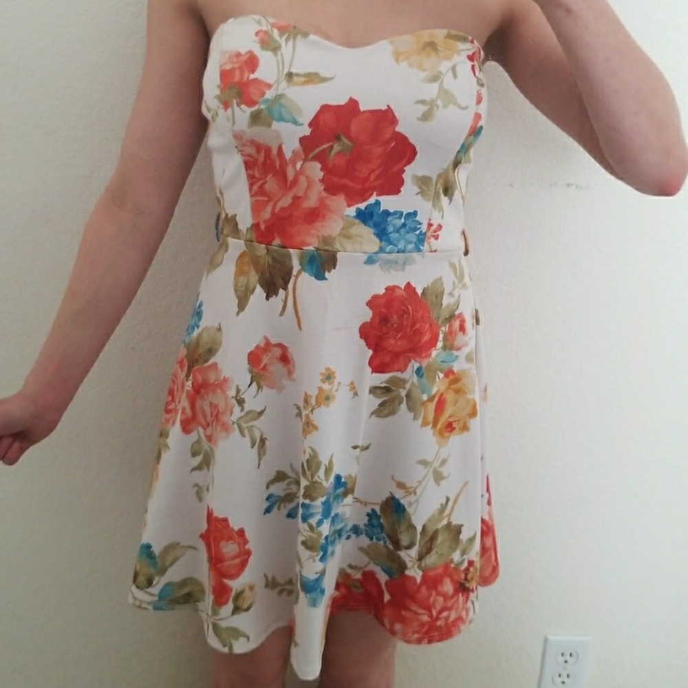 Floral Strapless Sun Dress